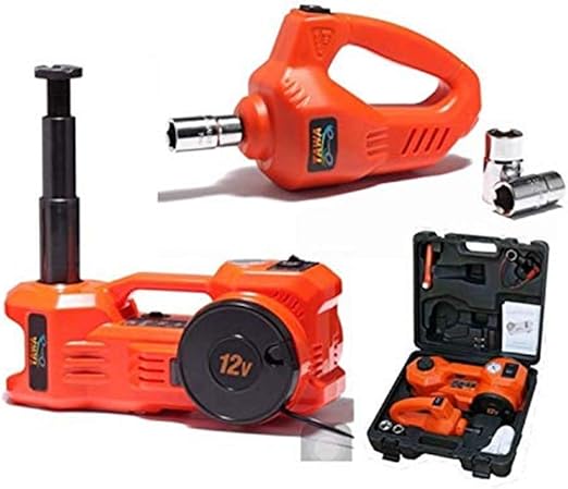 360¡Ã Light Electric Car Jack 5 Ton Hydraulic Floor Jack With Built-In Tire Inflator Pump & Led Light - 2-Way Power Supply, Extra Safety Hammer - 12V Electric Hydraulic Car Jack For Tire Replacement¡