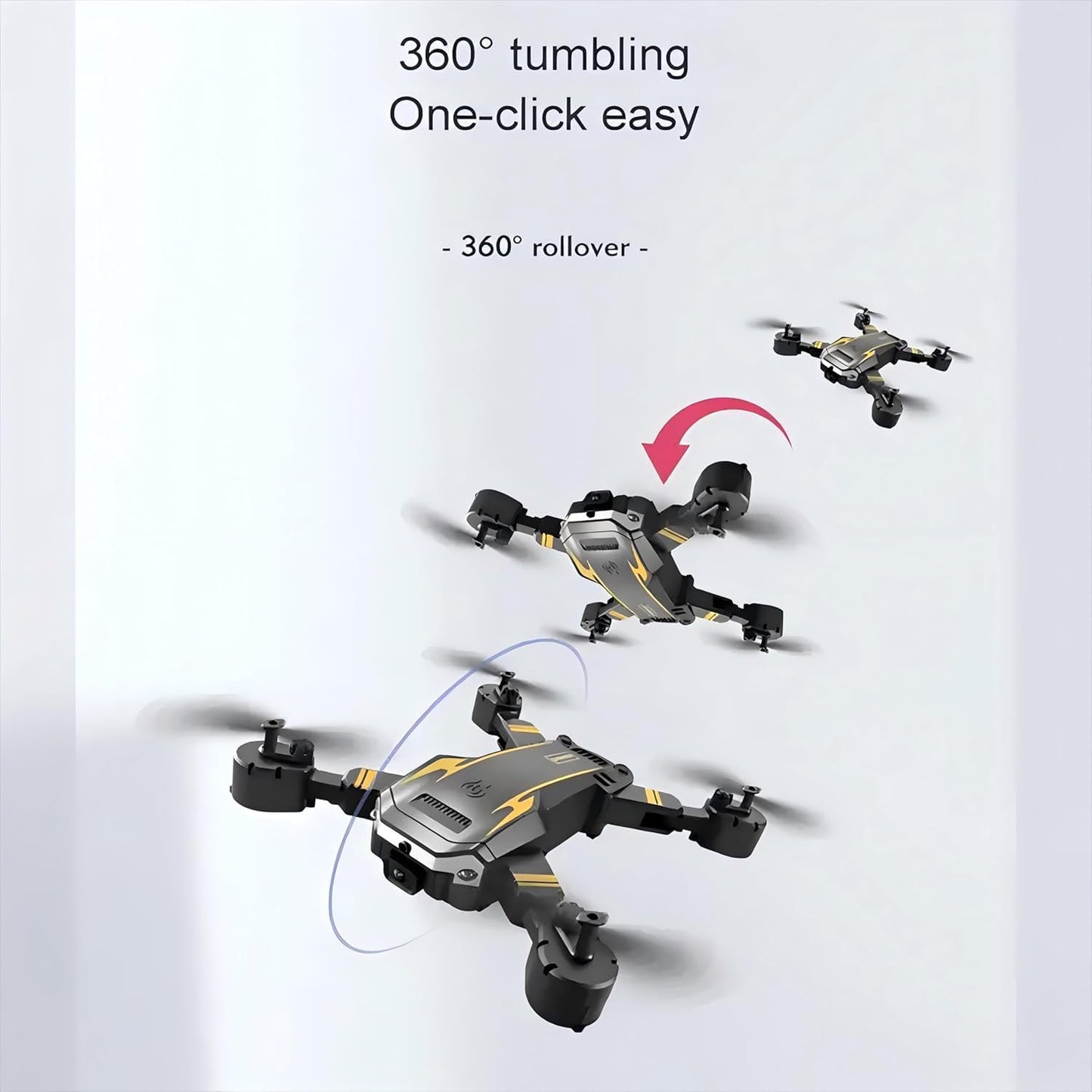 Drone with Camera,1080p HD FPV Foldable Remote Control Drone,360° Flips.