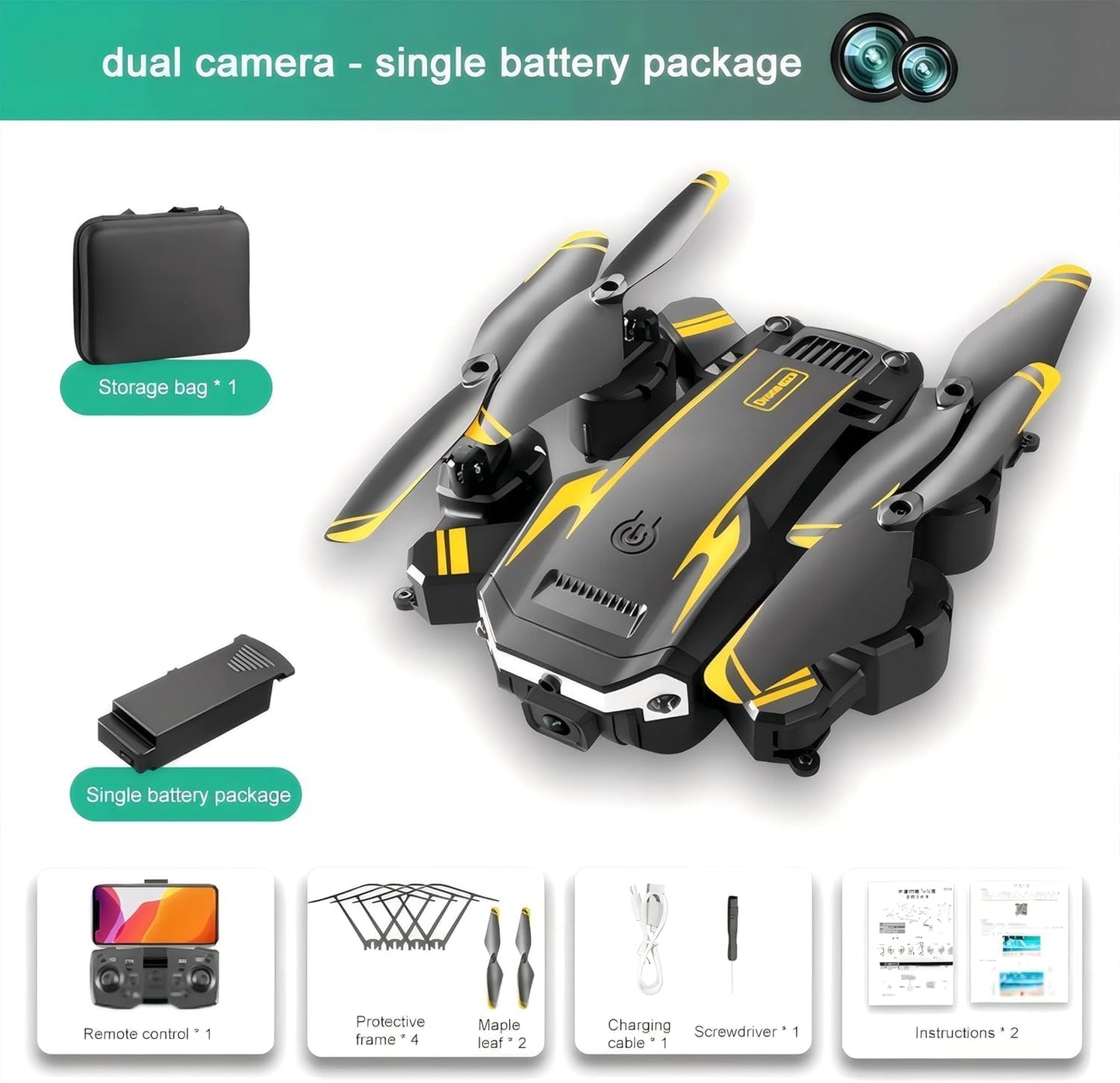Drone with Camera,1080p HD FPV Foldable Remote Control Drone,360° Flips.