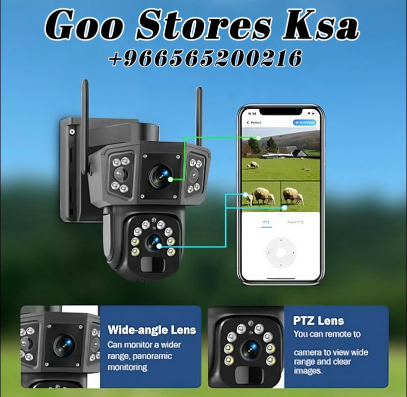 4K Solar Security Cameras Wireless Outdoor, 2.4g & 5g WiFi PTZ Camera Battery Powered, 360°View Home Security Systems with Color Night Vision, Spotlight Siren, PIR Sensor, IP66