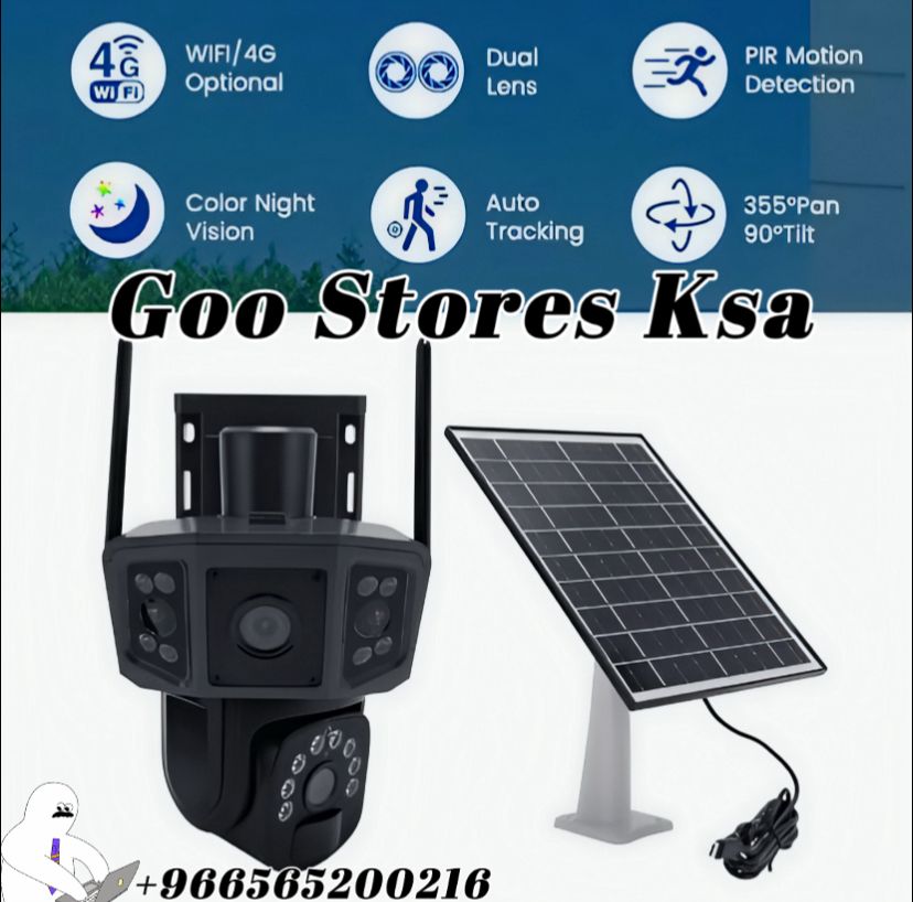 4K Solar Security Cameras Wireless Outdoor, 2.4g & 5g WiFi PTZ Camera Battery Powered, 360°View Home Security Systems with Color Night Vision, Spotlight Siren, PIR Sensor, IP66