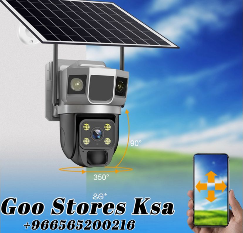 4K Solar Security Cameras Wireless Outdoor, 2.4g & 5g WiFi PTZ Camera Battery Powered, 360°View Home Security Systems with Color Night Vision, Spotlight Siren, PIR Sensor, IP66