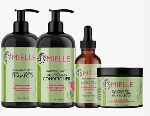 Miell Rosemary Mint Organic Infused with Biotin and Encourages Growth Hair Products for Stronger