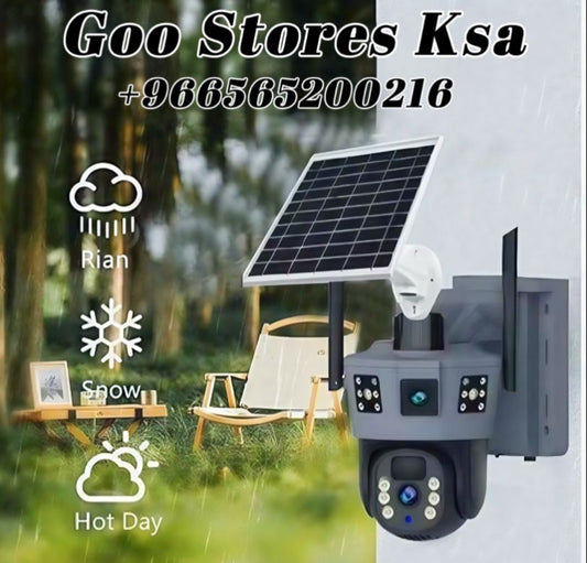 4K Solar Security Cameras Wireless Outdoor, 2.4g & 5g WiFi PTZ Camera Battery Powered, 360°View Home Security Systems with Color Night Vision, Spotlight Siren, PIR Sensor, IP66